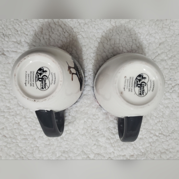 Cracker Barrel set 2 Coffee Mugs Cups Rooster stoneware Farm Western Country - Picture 5 of 6